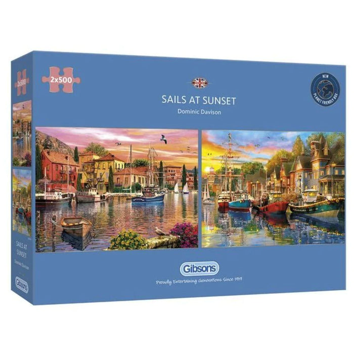 Gibsons Sails at Sunset Two 500pc Jigsaw Puzzle