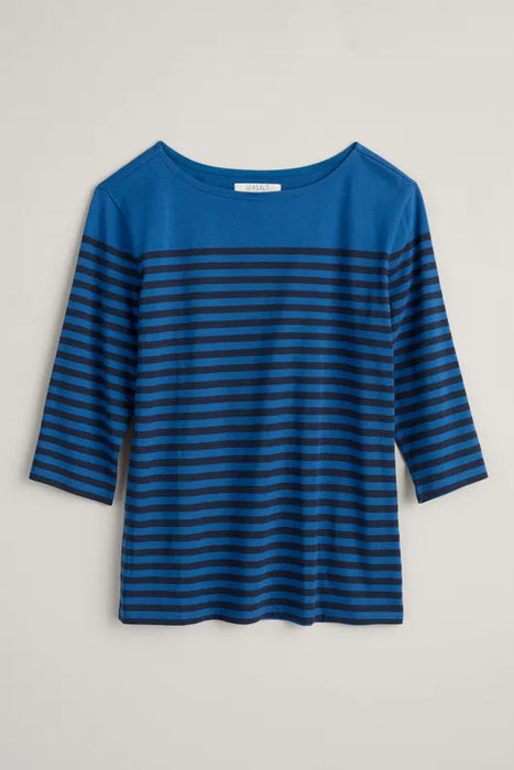 Seasalt Women's Sailor Top In Falmouth Mini Cornish Ink Maritime