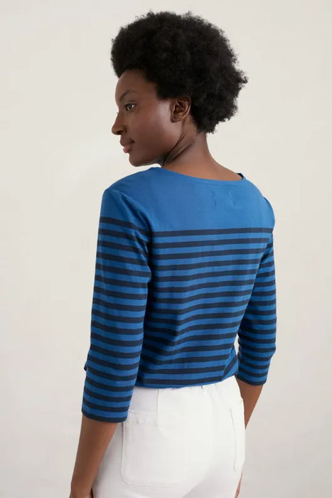 Seasalt Women's Sailor Top In Falmouth Mini Cornish Ink Maritime