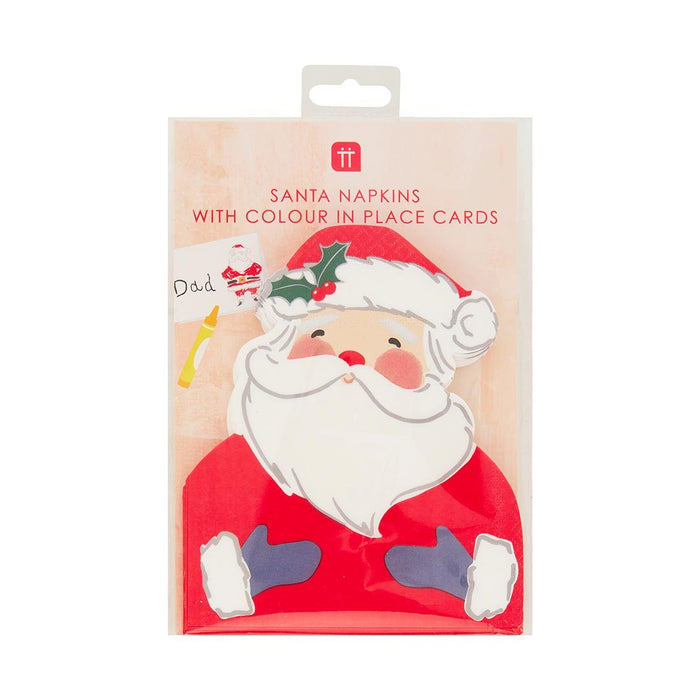 Talking Tables Santa Shaped Napkin with Colour in Placecards