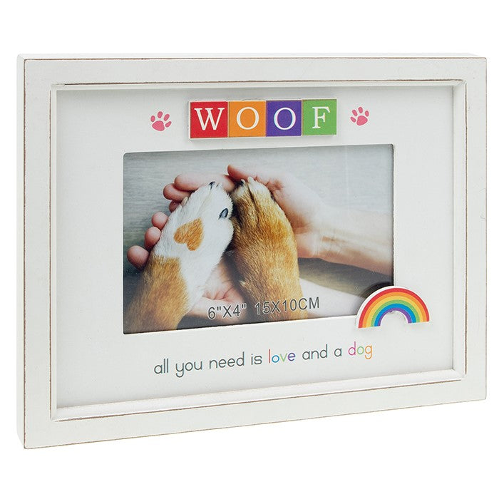 Rainbow Scrabble Photo Frame Woof 6x4