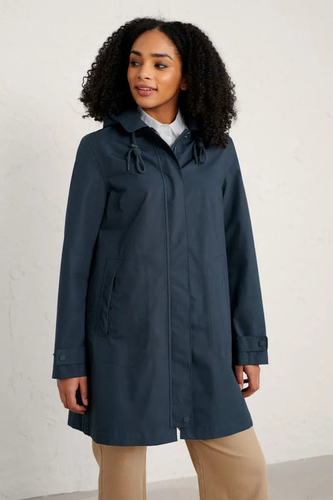 Womens Seasalt Cloudburst Blue Waterproof Mac - Fathom