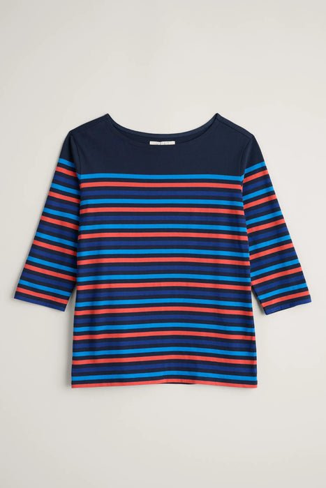 Seasalt Women's Sailor Top In Falmouth Tri Mini Cornish Maritime