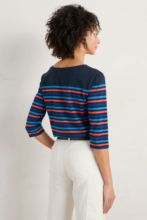 Seasalt Women's Sailor Top In Falmouth Tri Mini Cornish Maritime
