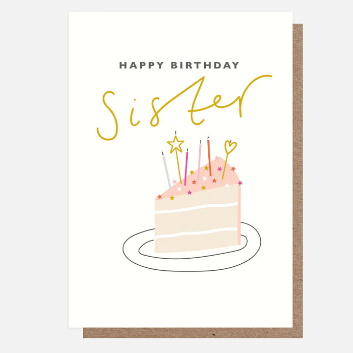 Caroline Gardner Slice of Cake Birthday Card For Sister