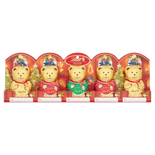 Lindt Milk Chocolate Christmas Teddy 5 Pack — Maple Gifts