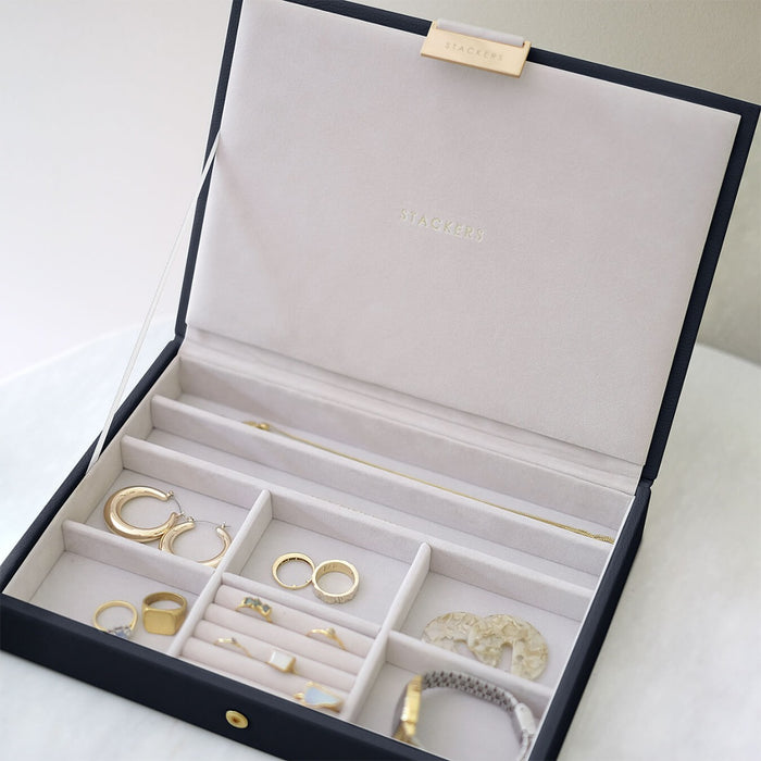 Stackers Navy Pebble Classic Jewellery Box Lid