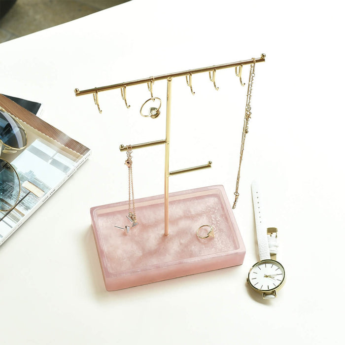 Stackers Rose Quartz Resin Jewellery Hanger