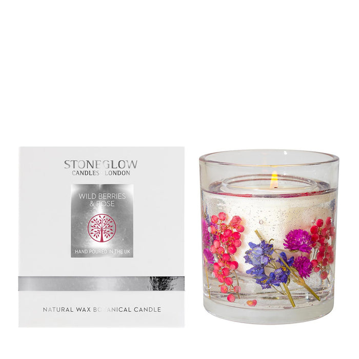 Stoneglow Nature's Gift Wild Berries & Rose Natural Wax Scented Candle Gel Tumbler