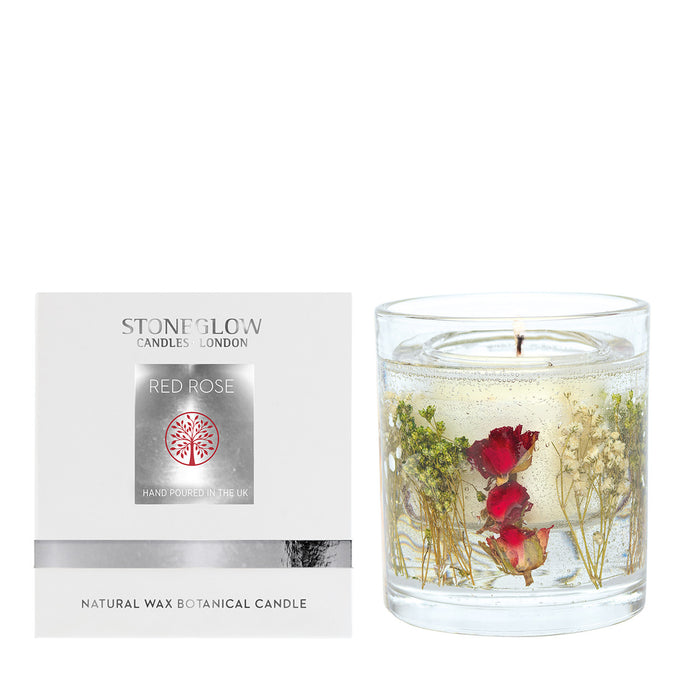 Stoneglow Nature's Gift Red Rose Natural Wax Scented Candle Gel Tumbler