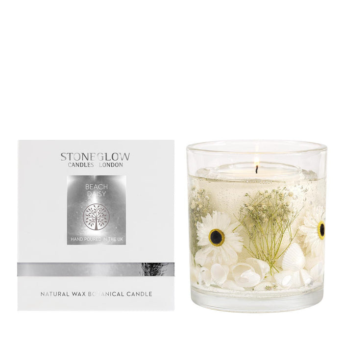 Stoneglow Nature's Gift Beach Daisy Natural Wax Scented Candle Gel Tumbler