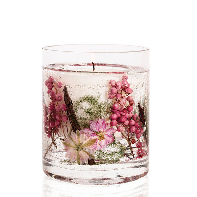 Stoneglow Nature's Gift Pink Pepper Flowers Natural Wax Scented Candle Gel Tumbler