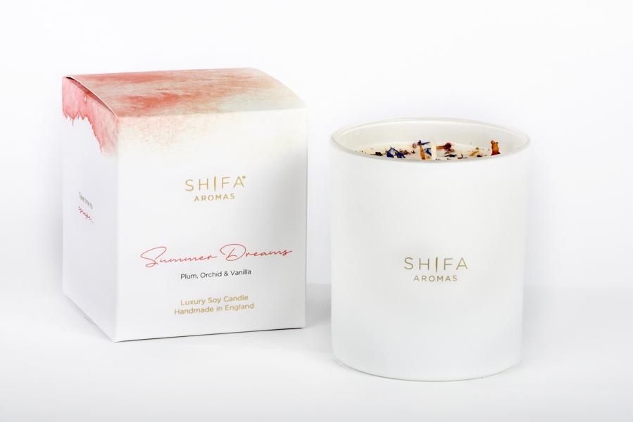 Shifa Aromas Luxury 30cl Glass Candle Summer Dreams