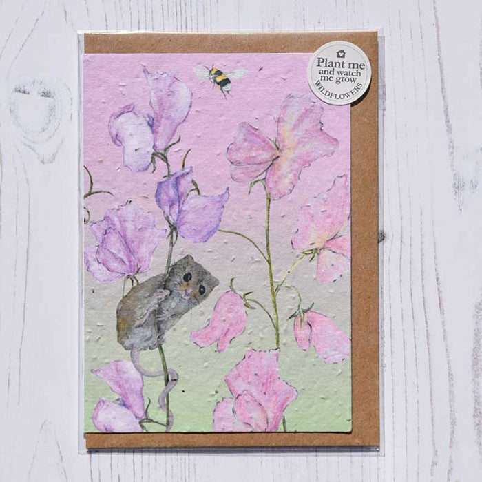 Mosney Mill Sweet Pea & Mouse Plantable Seed Card