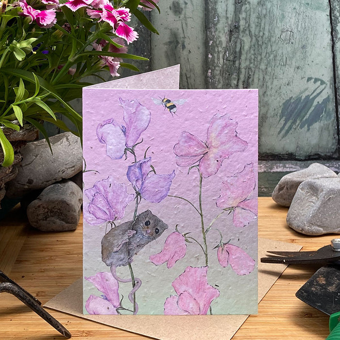 Mosney Mill Sweet Pea & Mouse Plantable Seed Card