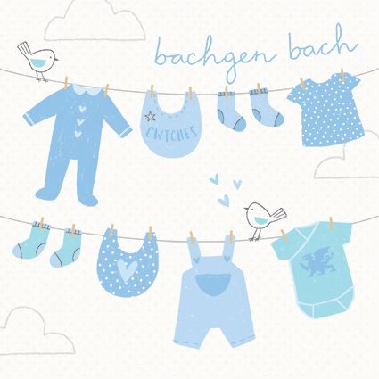 The Paintbox Bachgen Bach 'Baby Boy' Welsh Card