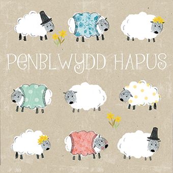 The Paintbox Sheep 'Penblwydd Hapus' Welsh Card