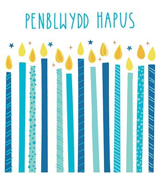 The Paintbox Penblwydd Hapus 'Happy Birthday' Candles Welsh Card