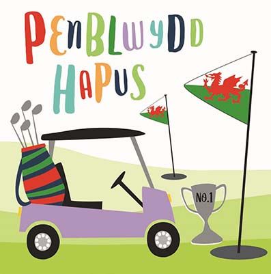 The Paintbox Golf 'Penblwydd Hapus' Welsh Card