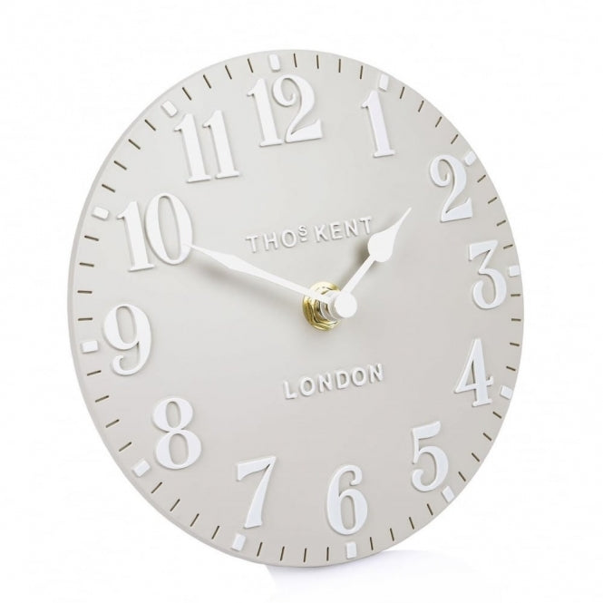 Thomas Kent Arabic 6" Dove Grey Mantel Clock