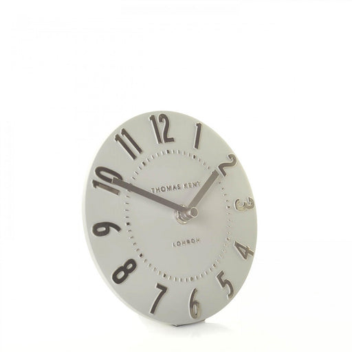 Thomas Kent Mulberry 6" Silver Cloud Mantel Clock