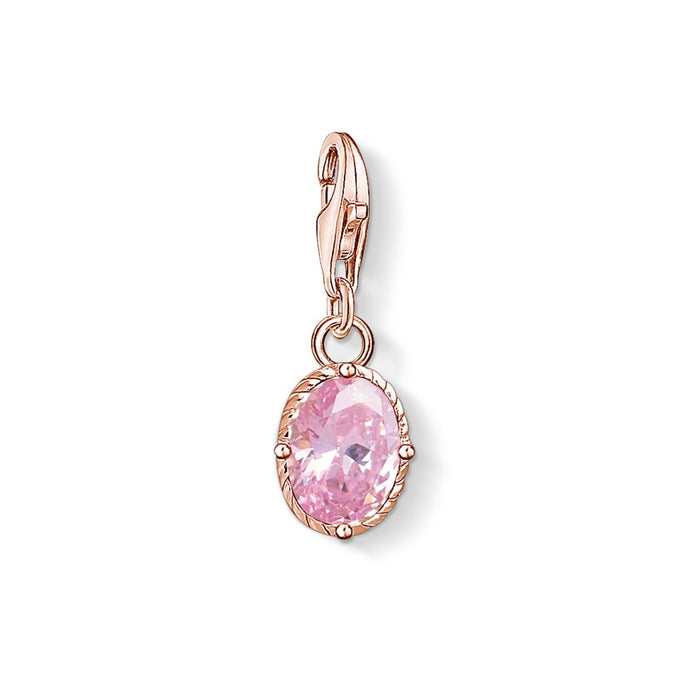Thomas Sabo Rose Gold Oval with Pink Stone Charm