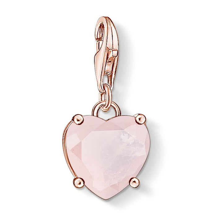 Thomas Sabo Rose Gold Pink Stone Heart Charm