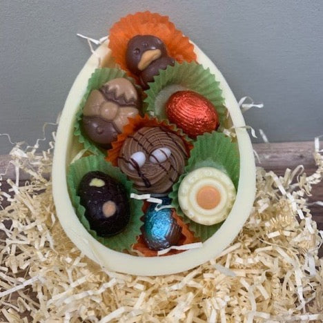 White Chocolate Half Easter Egg Chocolate Selection - CHOOSE SIZE!