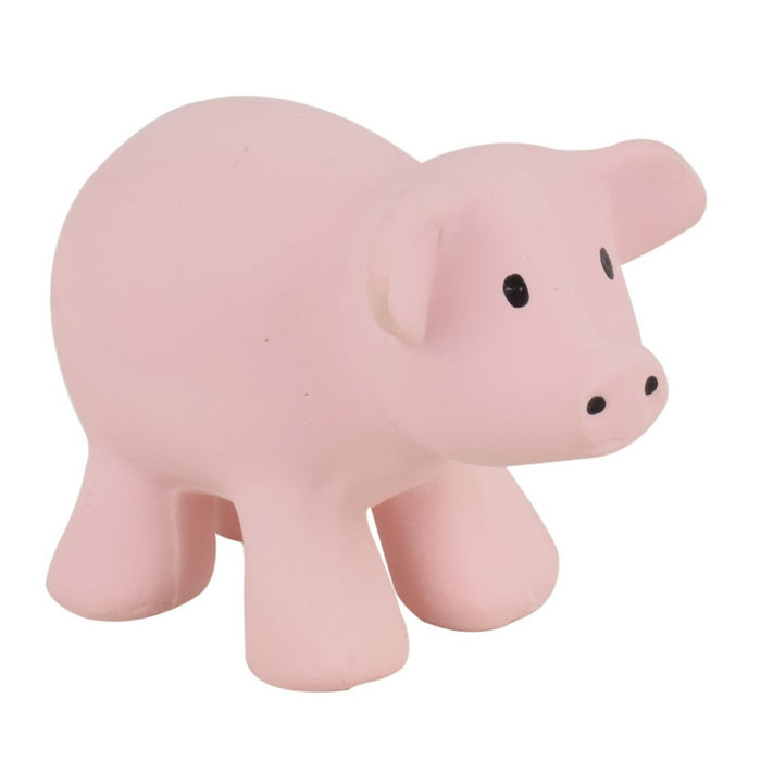 Tikiri Natural Rubber Rattle and Bath Toy - Pig