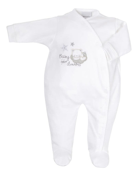 Baby Bear Dreams 100% Cotton Side Opening Babygrow