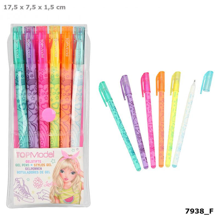 TopModel Neon Gel Pen Set 6 Colours