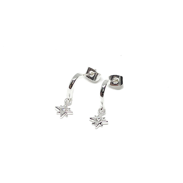 Clementine Una Mini Star Earrings - Silver