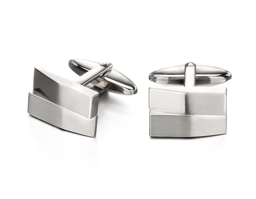 Fred Bennett Brushed And Shiny Rectangle Cufflinks