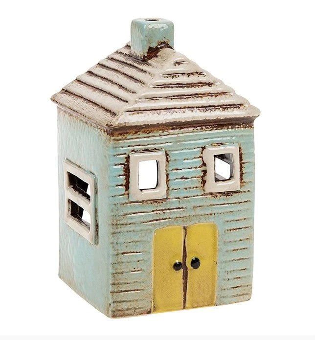 Village Pottery Blue House Tealight