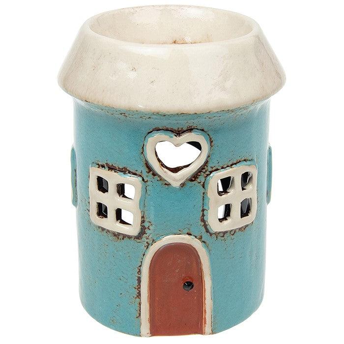 Village Pottery Teal Heart House Warmer and Oil Burner