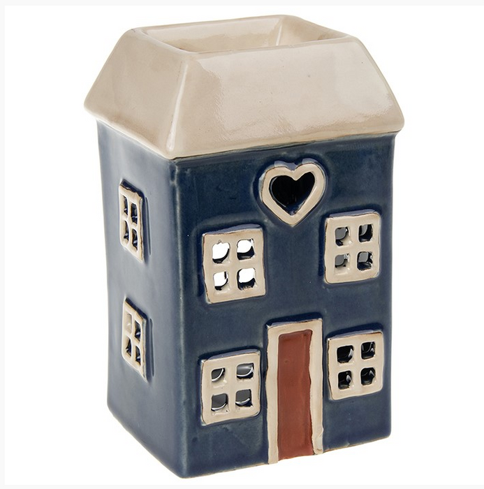 Village Pottery Navy Square House Warmer and Oil Burner