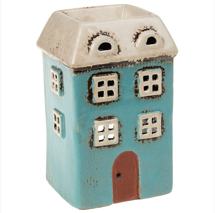 Village Pottery Teal Square House Warmer and Oil Burner