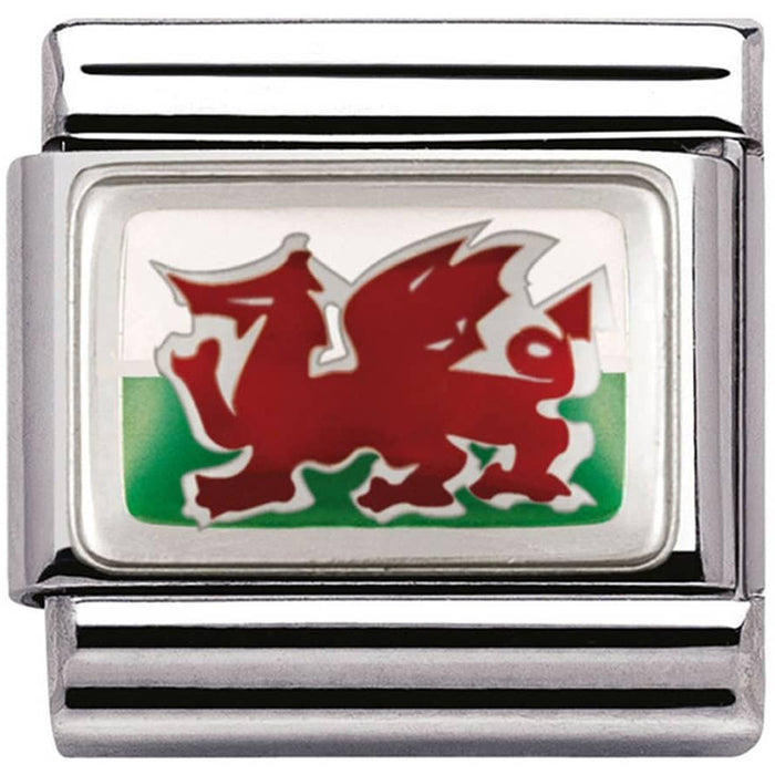 Nomination Classic Silver Flags Wales Flag Charm