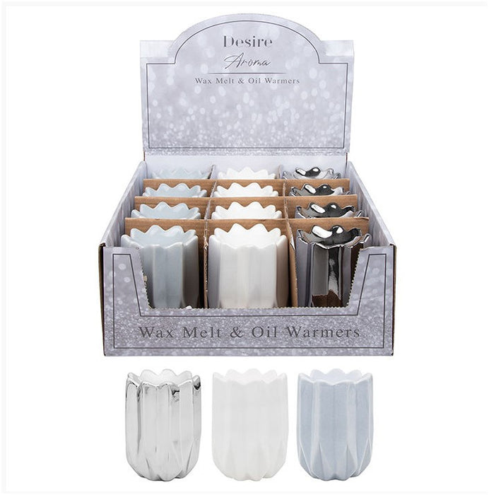 Small Oil & Wax Warmer Geometric Star White