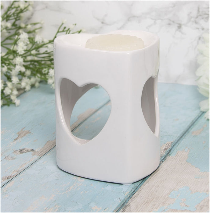 Ceramic Open Heart Oil Burner White