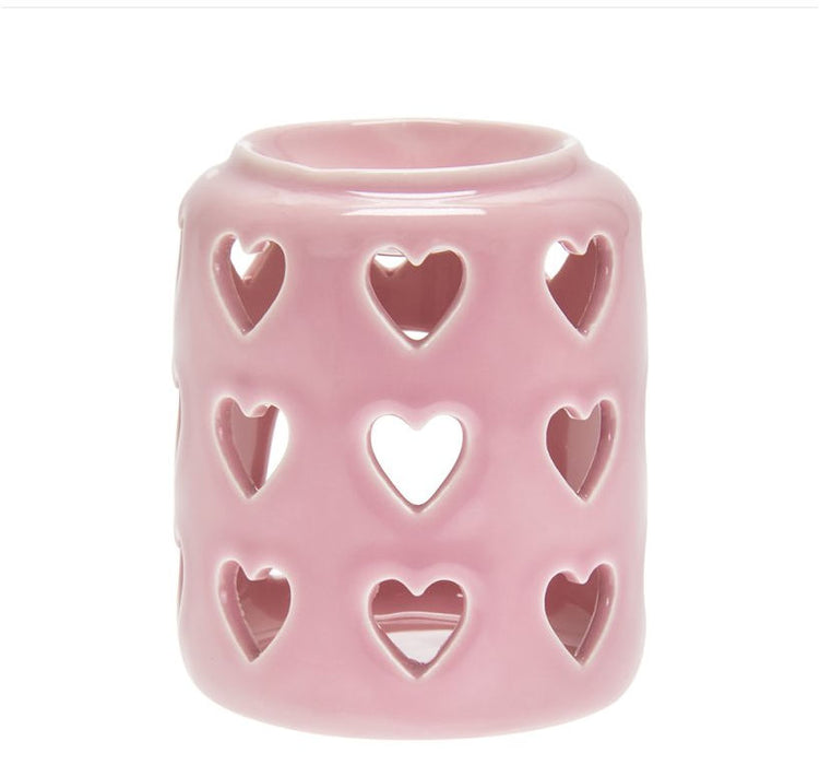 Heart Jar Ceramic Wax Warmer Pink