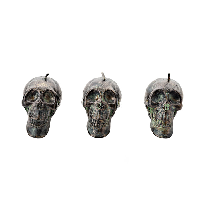 Small Skull Candles Set of Three