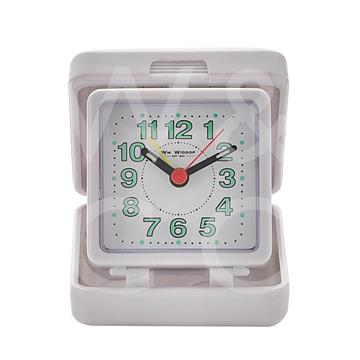William Widdop® Quarts Travel Alarm Clock White