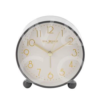 William Widdop® Metal Case Alarm Clock Light & Snooze Grey