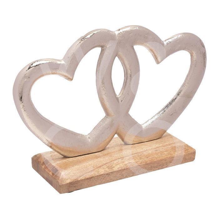 William Widdop® Double Metal Heart & Wood Ornament