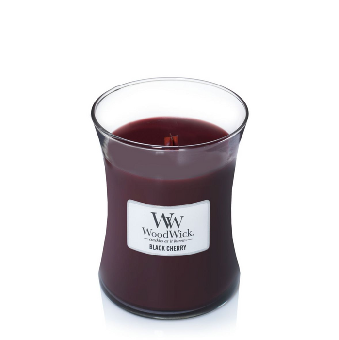 Woodwick Black Cherry Medium Hourglass Jar Candle