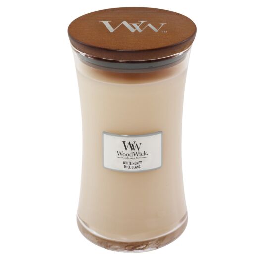 Woodwick White Honey Large Hourglass Jar Candle