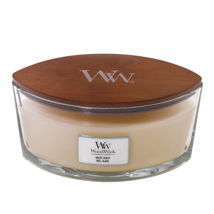 Woodwick White Honey Ellipse Jar Candle