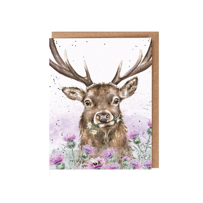 Wrendale Designs 'Thistle Make You Smile' Stag Seed Card