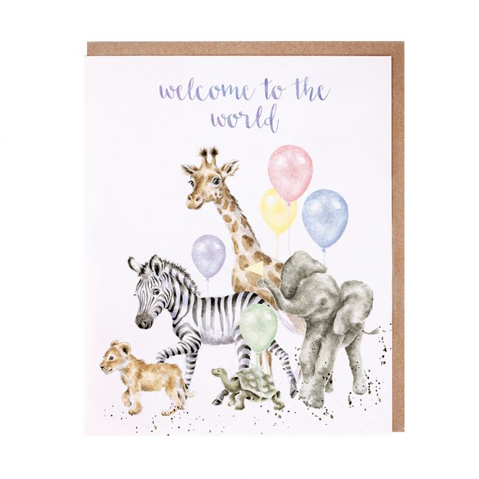 Wrendale Designs 'Welcome To The World' Wild Animal New Baby Card